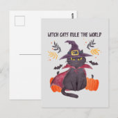 Carte Postale Les Chats-Sorcières dominent le monde - Chat Noir (Devant / Derrière)