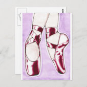 Carte Postale Les chaussons de ballet Red Chaussures (Devant / Derrière)