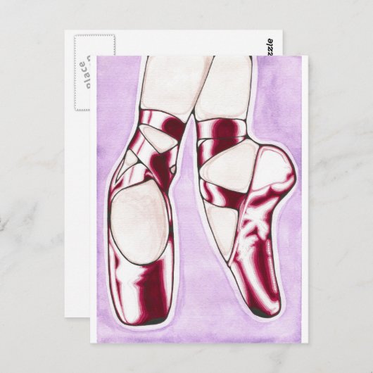 Carte Postale Les chaussons de ballet Red Chaussures (Devant / Derrière)