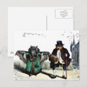 Carte Postale Les chauves-souris habillées comme des gens (Devant / Derrière)