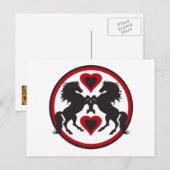 CARTE POSTALE LES CHEVAUX AIMENT LA DANSE (Devant / Derrière)