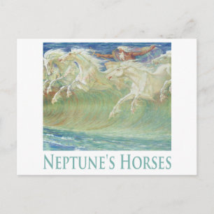 CARTE POSTALE LES CHEVAUX DE NEPTUNE MARCHENT LES VAGUES
