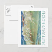 CARTE POSTALE LES CHEVAUX DE NEPTUNE MONTENT LES VAGUES (Devant / Derrière)