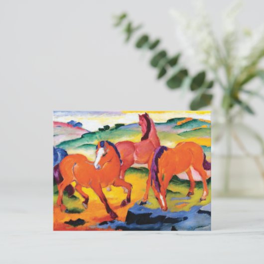 Carte Postale Les Chevaux rouges par Franz Marc (Debout devant)