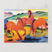 Carte Postale Les Chevaux rouges par Franz Marc (Devant)