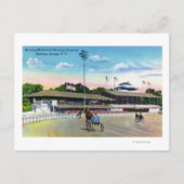 Carte Postale Les chevaux s'entraîner le matin sur la piste (Devant)