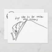 Carte Postale les chiens aiment être sous les couvertures (Devant / Derrière)