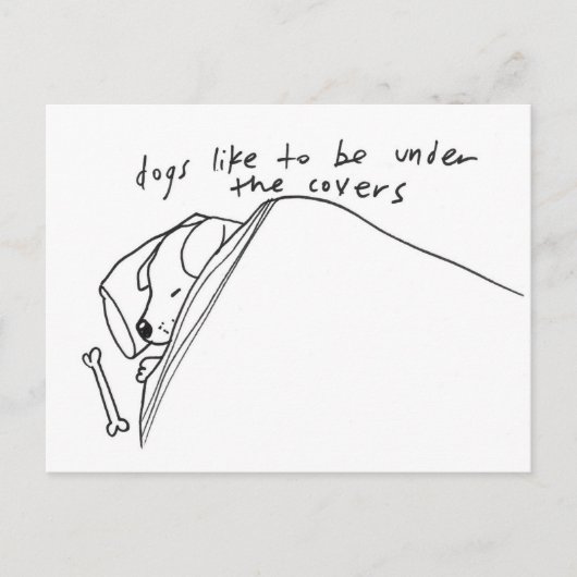 Carte Postale les chiens aiment être sous les couvertures (Devant)