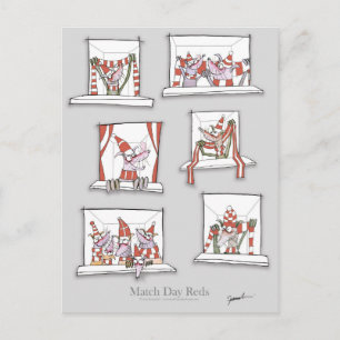 Carte Postale les chiens de football correspondent aux rouges du