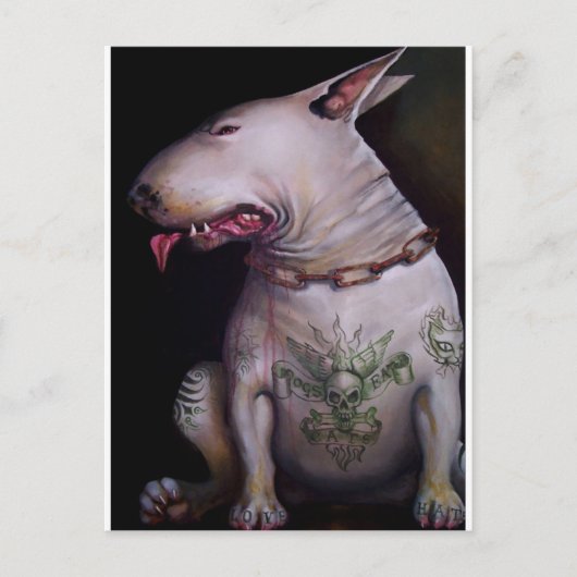 Carte Postale Les chiens mangent des chats (Devant)