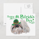 Carte Postale Les chiens Pekingese célèbrent la Saint Patrick (Devant / Derrière)