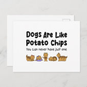 Carte Postale Les Chiens Yorki Sont Comme Des Chips De Pomme De  (Devant / Derrière)