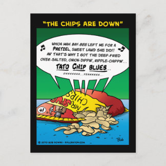 Carte Postale "Les Chips Sont En Bas"