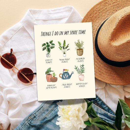 Carte Postale Les Choses Que Je Fais Dans Mon Temps De Rechange