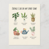 Carte Postale Les Choses Que Je Fais Dans Mon Temps De Rechange  (Devant)