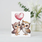 Carte Postale Les Chouettes avec ballon cardiaque (Debout devant)