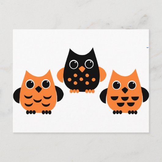 Carte Postale Les chouettes disent BOO ! (Devant)
