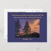 Carte Postale Les cieux déclarent la gloire de Dieu;... (Devant / Derrière)