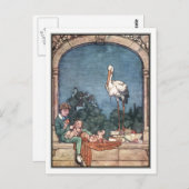 Carte Postale Les cigognes par William Heath Robinson (Devant / Derrière)