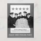 Carte Postale Les cinq frères Sullivan "image de guerre manquant (Devant)