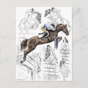 Carte Postale Les clôtures des Chevaux de cavalier Montage