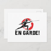 Carte Postale Les clôtures | Fencer Foil En Garde Cadeaux (Devant / Derrière)