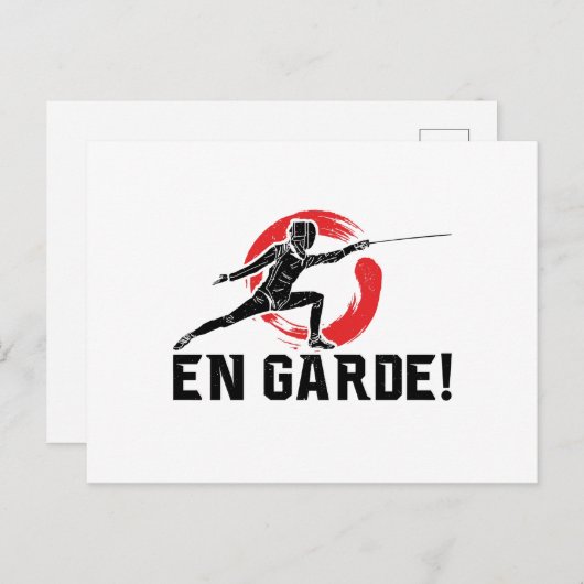 Carte Postale Les clôtures | Fencer Foil En Garde Cadeaux (Devant / Derrière)
