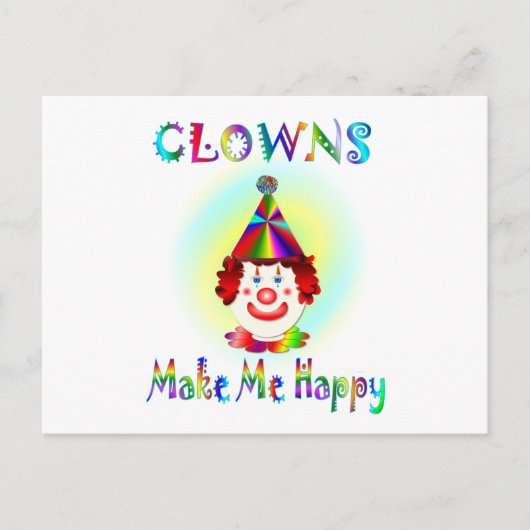 Carte Postale Les Clowns Me Rendent Heureux (Devant)
