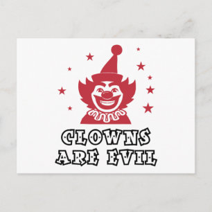 Carte Postale Les clowns sont malfaisants