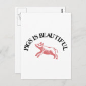 Carte Postale Les cochons sont beaux (Devant / Derrière)