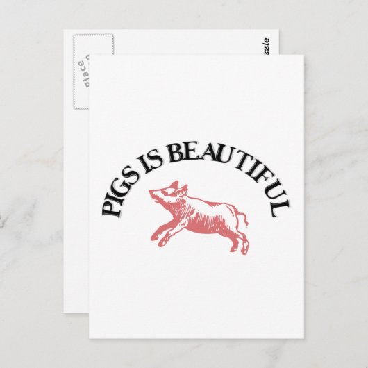 Carte Postale Les cochons sont beaux (Devant / Derrière)