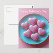 Carte Postale Les coeurs roses de la Saint-Valentin (Devant / Derrière)