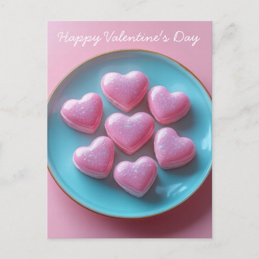 Carte Postale Les coeurs roses de la Saint-Valentin (Devant)