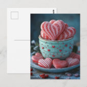 Carte Postale Les coeurs roses de la Saint-Valentin (Devant / Derrière)