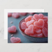 Carte Postale Les coeurs roses de la Saint-Valentin (Devant / Derrière)