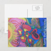 Carte Postale Les coeurs s'envolent (Devant / Derrière)