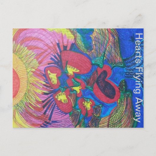 Carte Postale Les coeurs s'envolent (Devant)