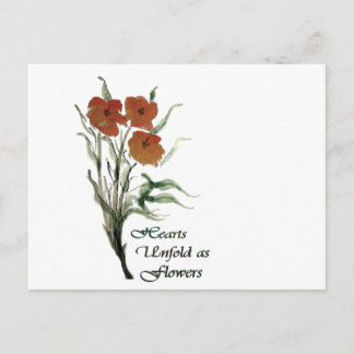 Carte Postale Les cœurs s'épanouissent comme des fleurs