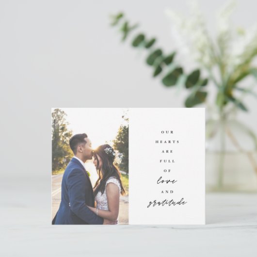 Carte Postale Les coeurs sont le Merci Mariage intégral (Debout devant)
