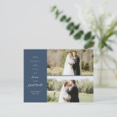 Carte Postale Les coeurs sont plein deux Mariage photo Merci (Debout devant)