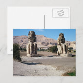 Carte Postale Les Colosses de Memnon, statues d'Amenhotep (Devant / Derrière)