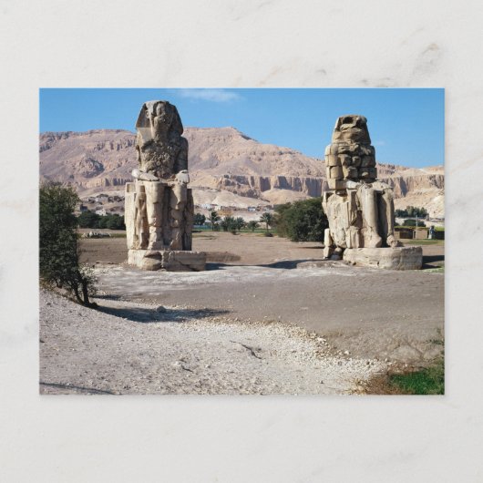 Carte Postale Les Colosses de Memnon, statues d'Amenhotep (Devant)