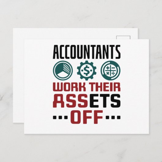 Carte Postale Les Comptables Travaillent Leurs Actifs Sur La Com (Devant / Derrière)