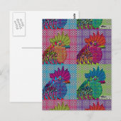 Carte Postale Les coqs sont devenus psycho (Devant / Derrière)