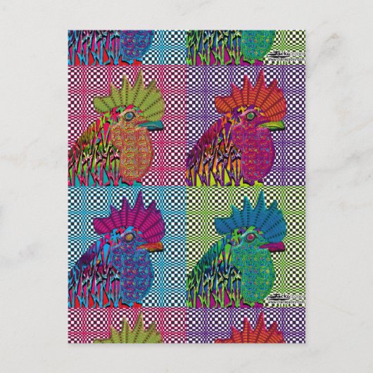 Carte Postale Les coqs sont devenus psycho (Devant)