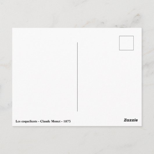 Carte Postale Les coquelicots - Claude Monet - 1873 (Dos)
