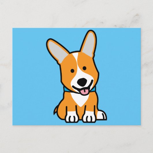 Carte Postale Les Corgis de corgi poursuivent le Pembroke (Devant)