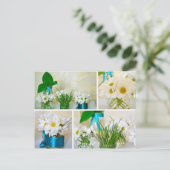 Carte Postale Les couleurs du printemps, des fleurs blanches car (Debout devant)