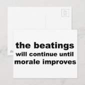 Carte Postale Les coups se poursuivront jusqu'à ce que le moral  (Devant / Derrière)