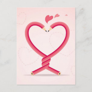 Carte Postale Les crayons amoureux